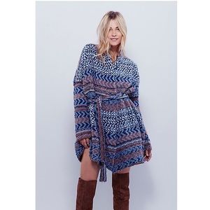 Free People Iona Aztec Belted Cardigan S